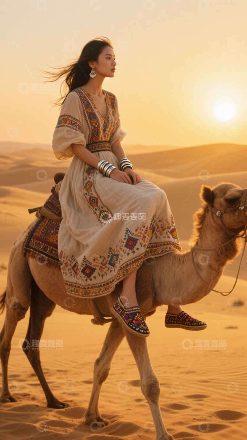 高清大图下载【趣麦麦图】沙漠日落民族风旅拍3