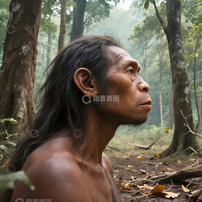 高清大图下载【趣麦麦图】原始人北京人