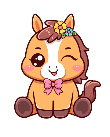 可爱小马卡通形象插画1