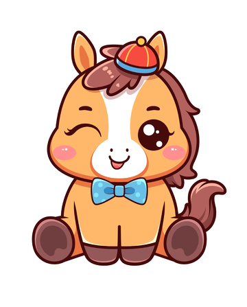 可爱小马卡通形象插画