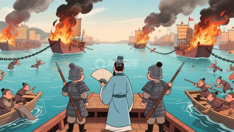 高清大图下载【趣麦麦图】三国演义赤壁之战2