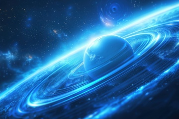发光的蓝色星球光圈