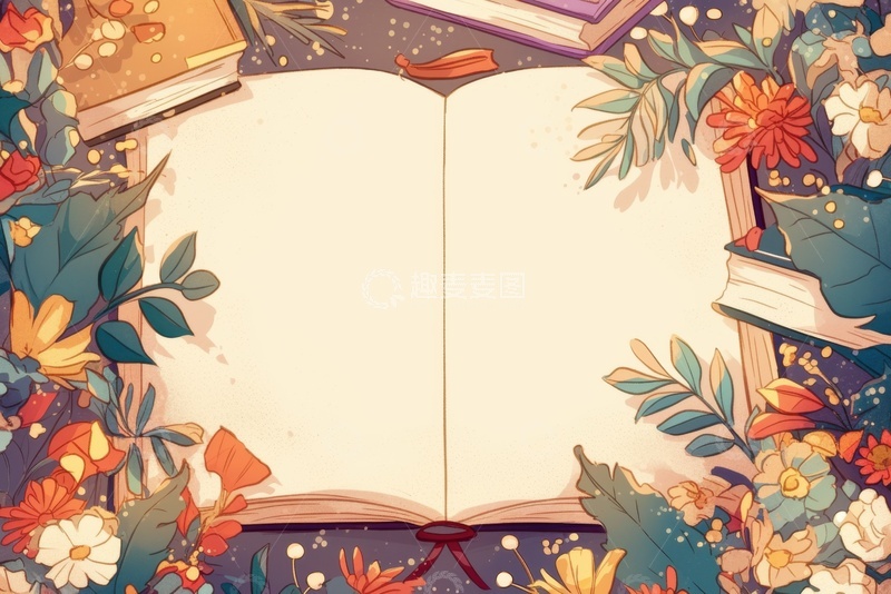 高清大图下载【趣麦麦图】卡通简约翻开的书本1