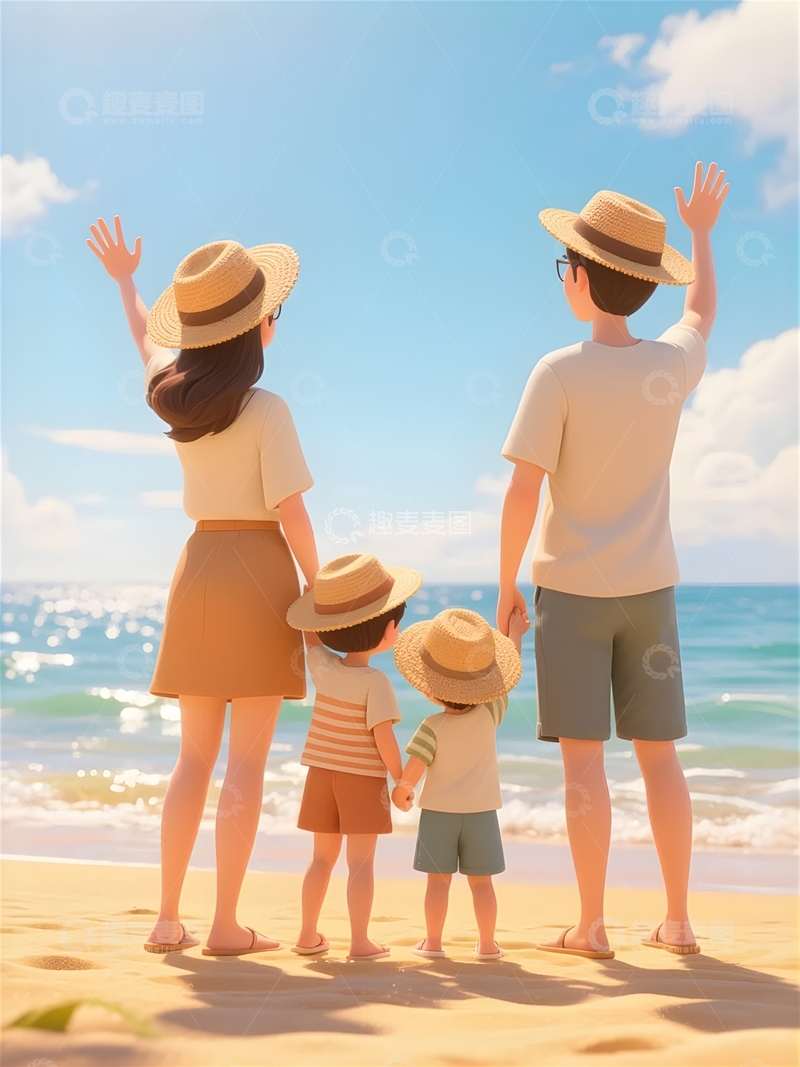 高清大图下载【趣麦麦图】夏日海边度假人物4