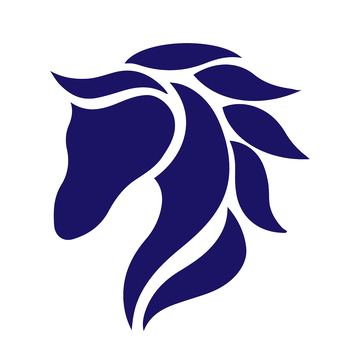 创意生肖马首剪影图标标志几何图形