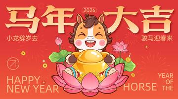 马年暴富新春海报