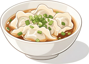 饺子美食插画