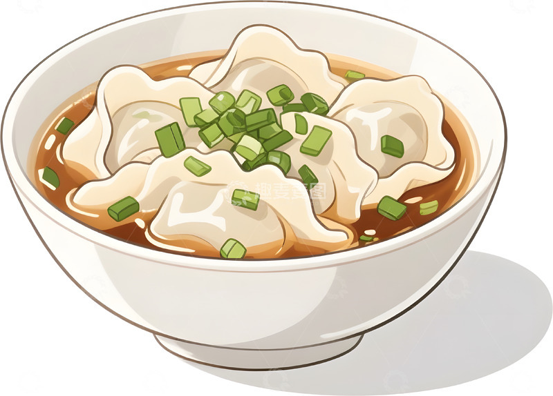 高清大图下载【趣麦麦图】饺子美食插画