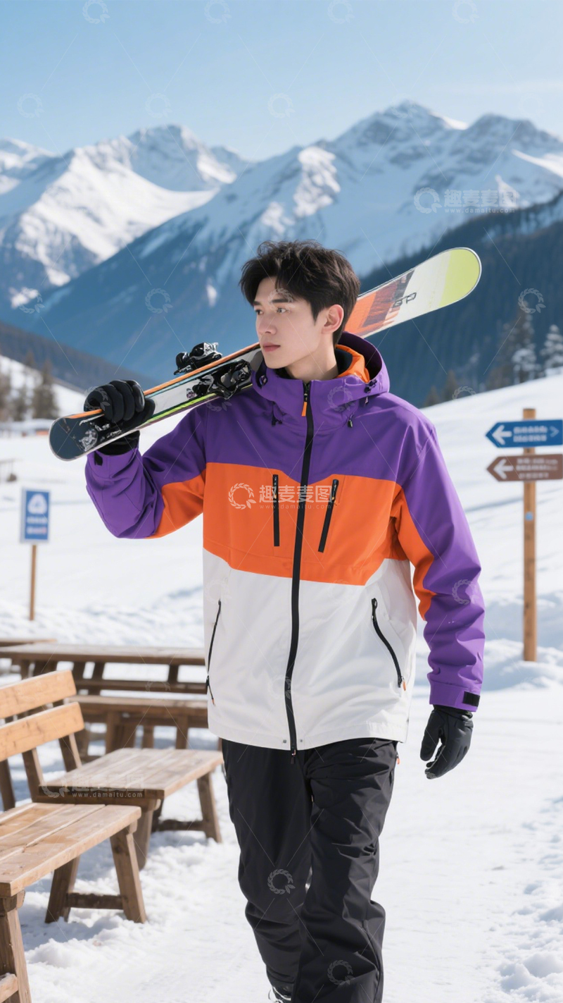 高清大图下载【趣麦麦图】雪场活力运动穿搭3