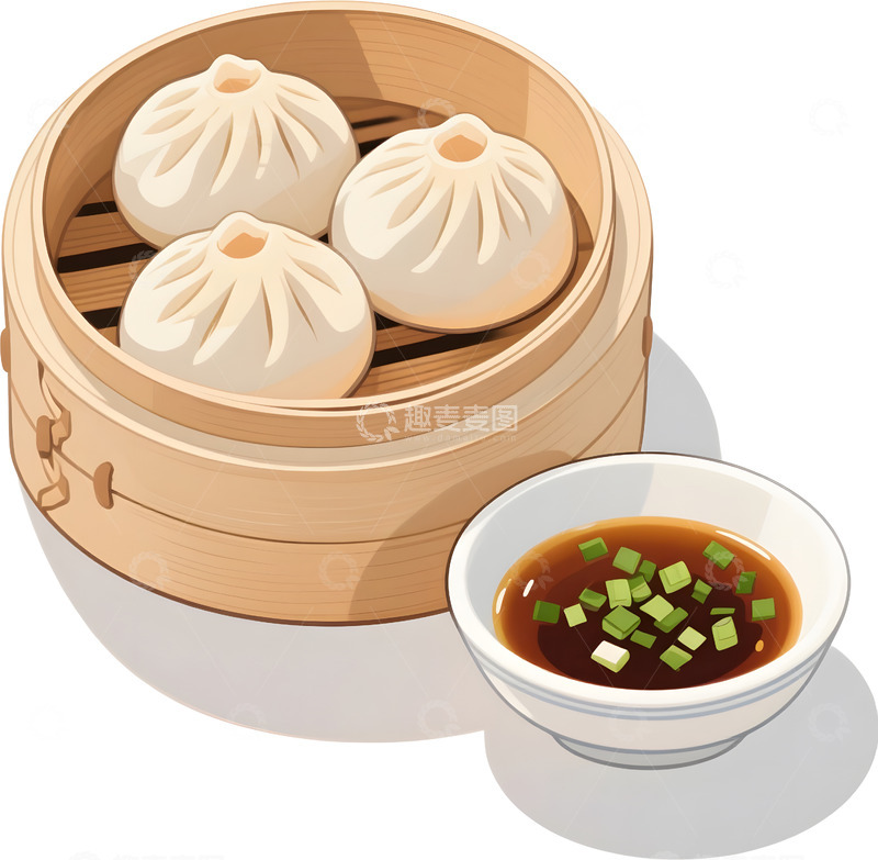 高清大图下载【趣麦麦图】包子美食插画2