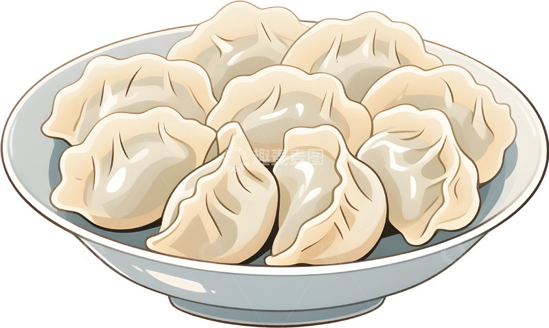 高清大图下载【趣麦麦图】饺子美食插画4