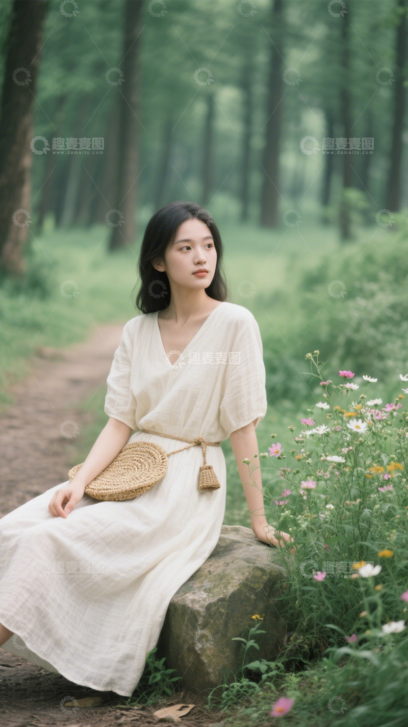 高清大图下载【趣麦麦图】森系棉麻清新穿搭3