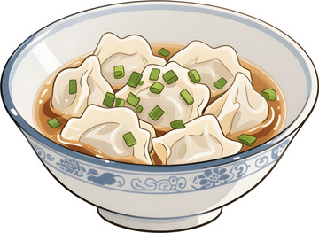 饺子美食插画3