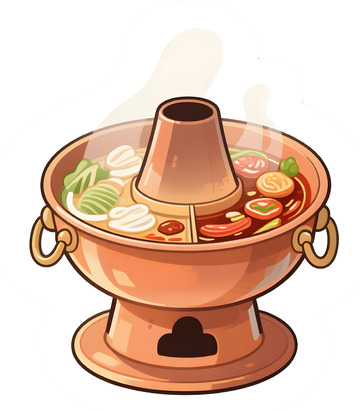 火锅铜锅插画