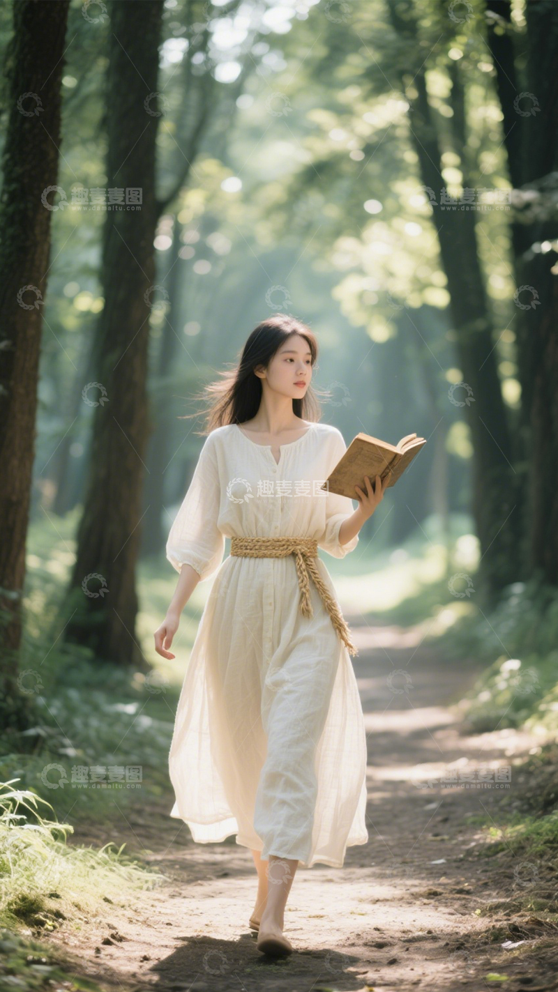 高清大图下载【趣麦麦图】-森系棉麻清新穿搭