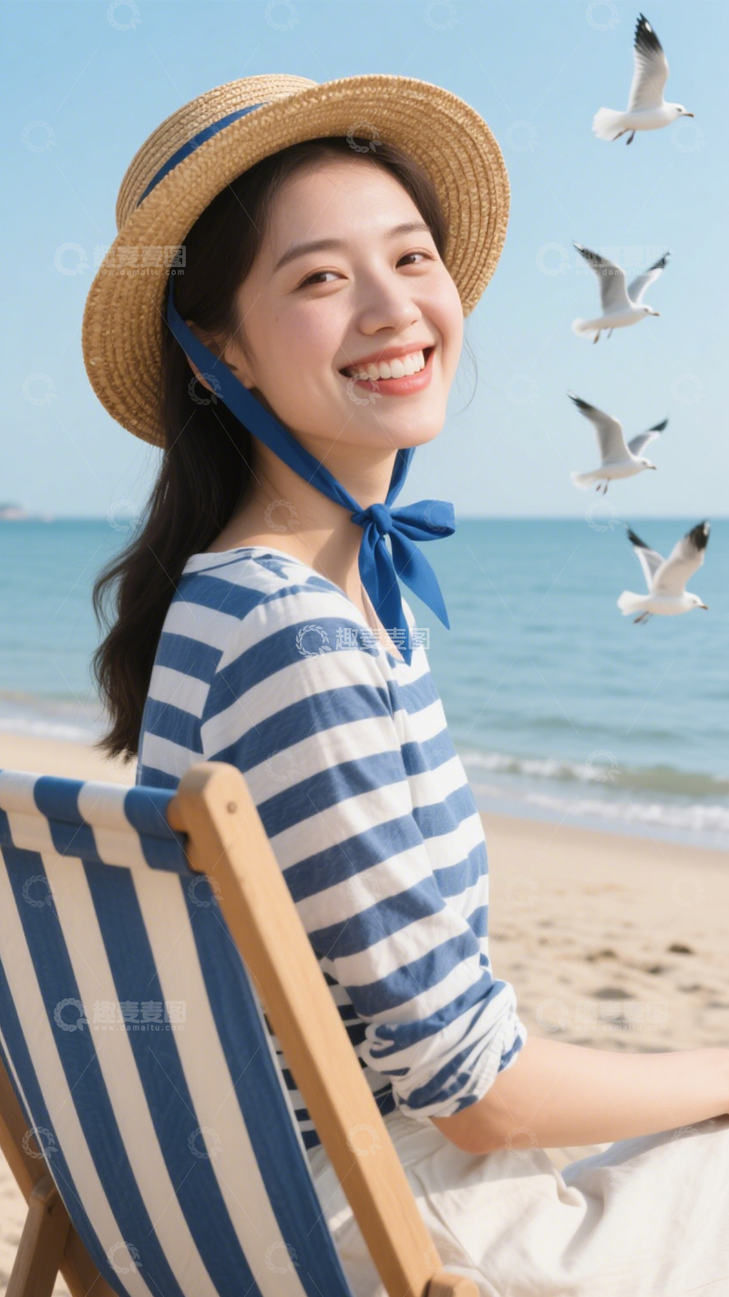 高清大图下载【趣麦麦图】海滨清新休闲穿搭1