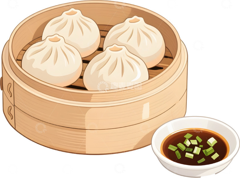 高清大图下载【趣麦麦图】包子美食插画