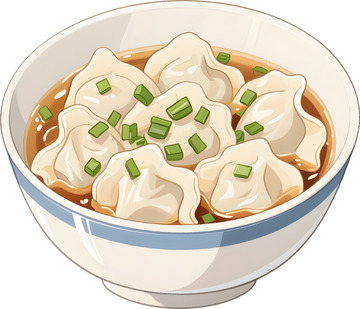 饺子美食插画1