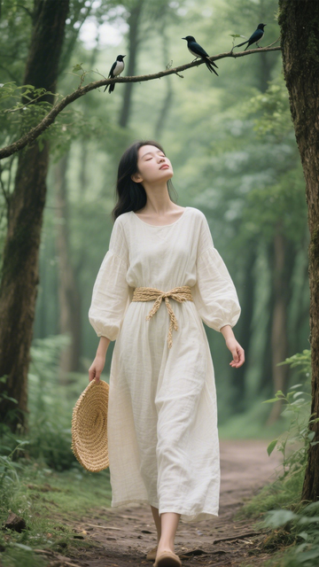 森系棉麻清新穿搭1