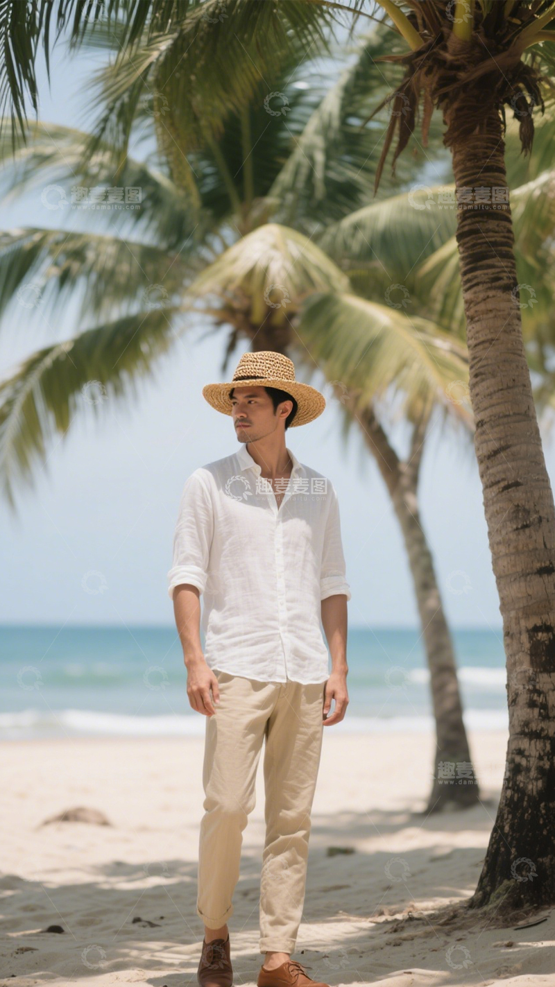 高清大图下载【趣麦麦图】草帽度假休闲穿搭2