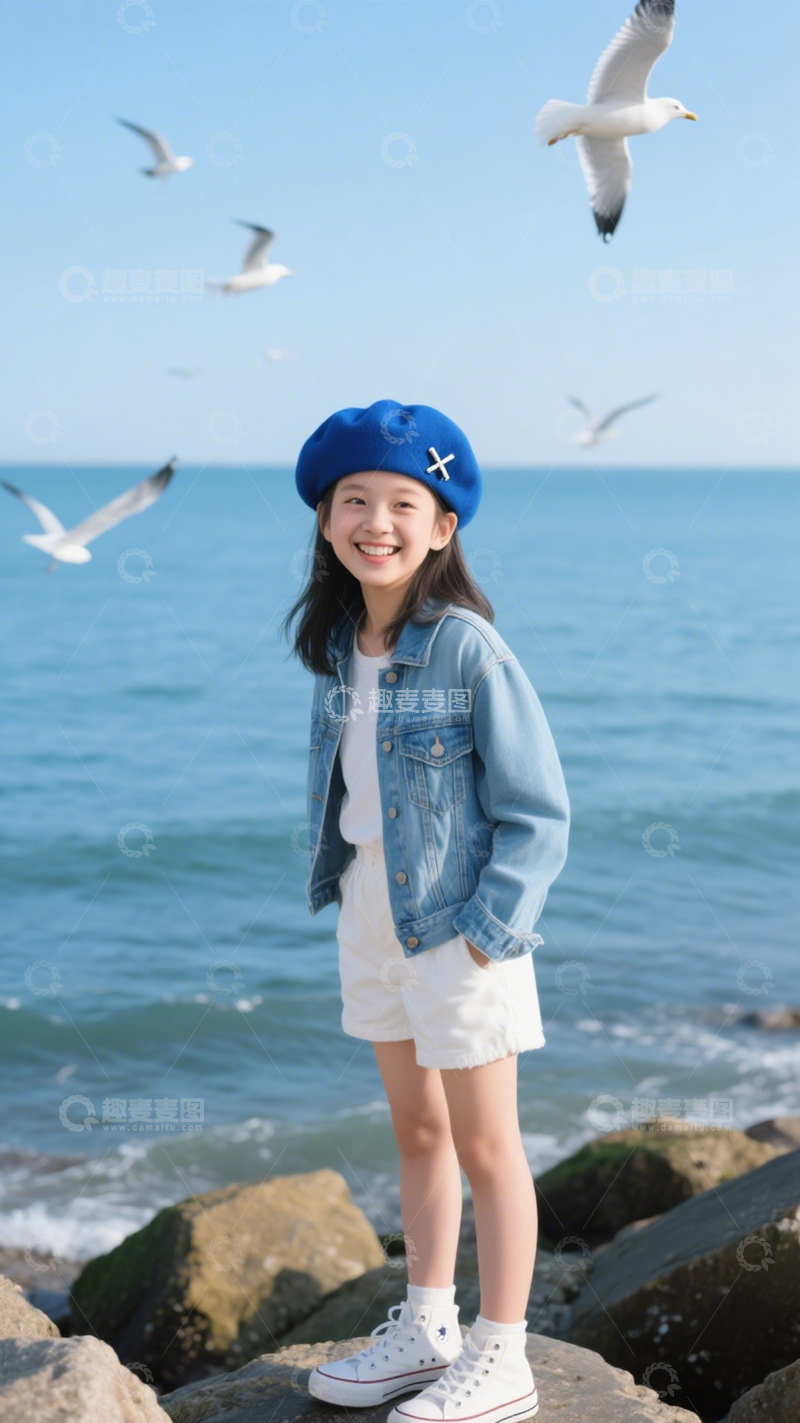 高清大图下载【趣麦麦图】贝雷帽法式时尚穿搭