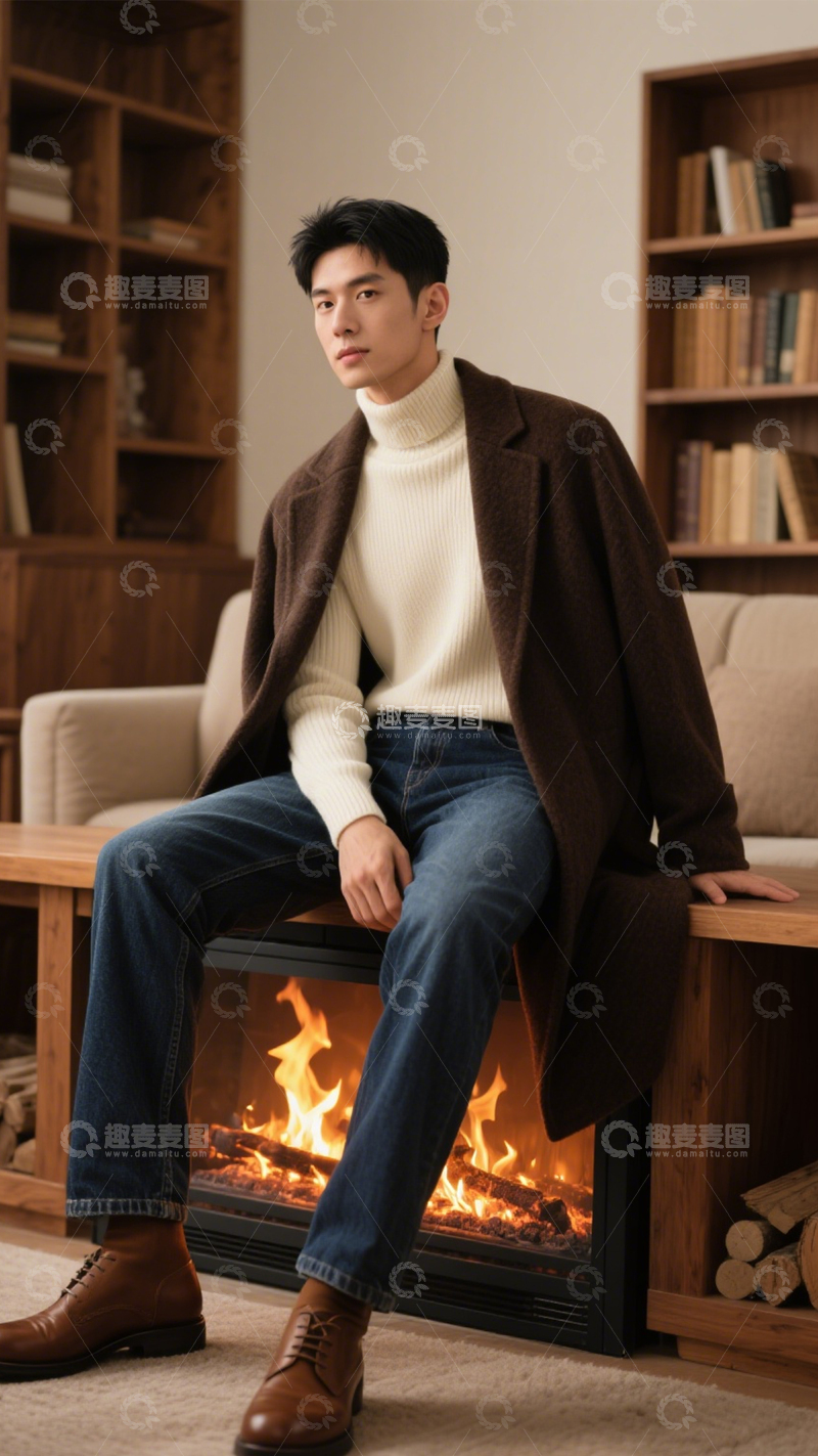 高清大图下载【趣麦麦图】毛呢大衣温暖穿搭2