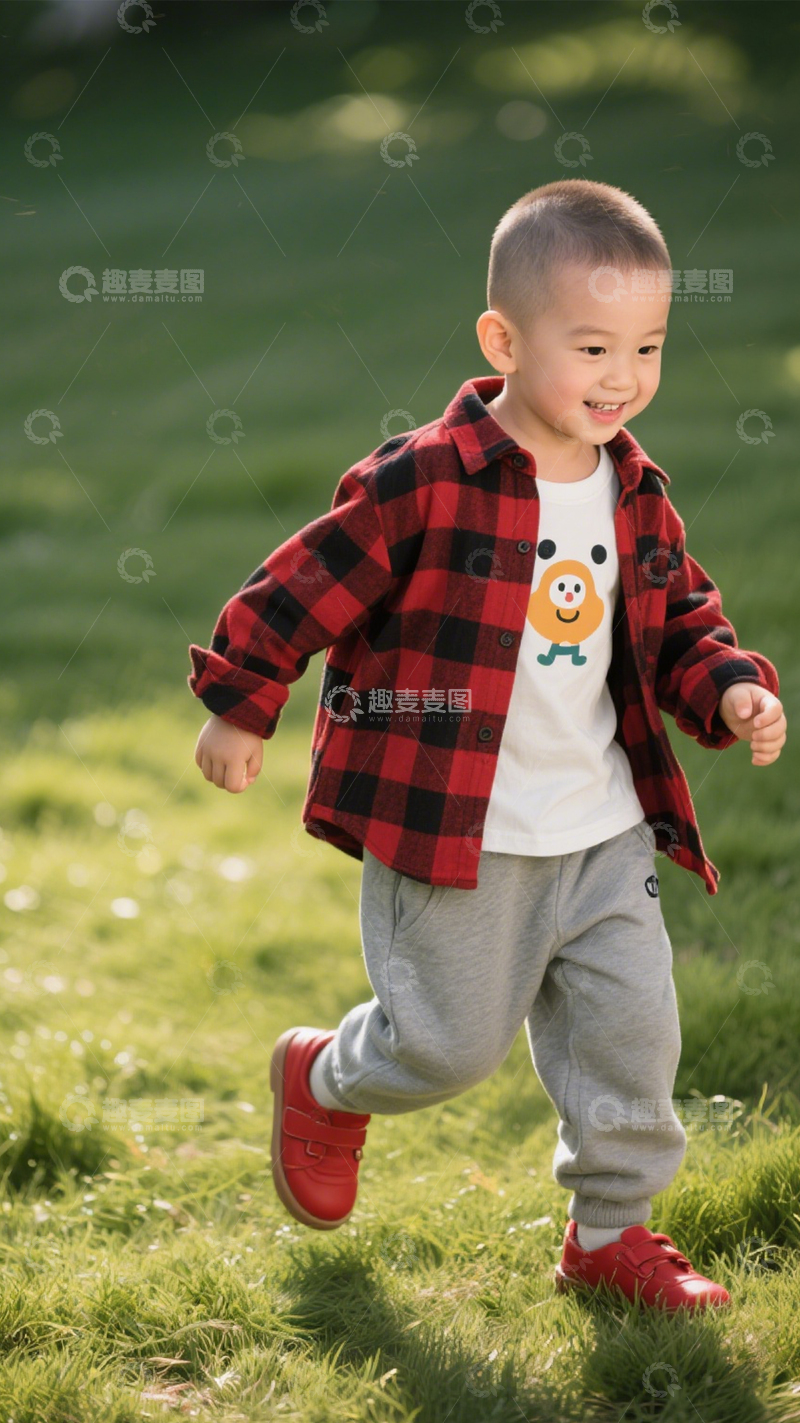 高清大图下载【趣麦麦图】格纹衬衫活力穿搭1