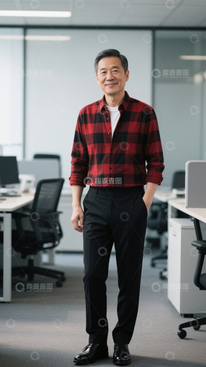 高清大图下载【趣麦麦图】格纹衬衫活力穿搭3