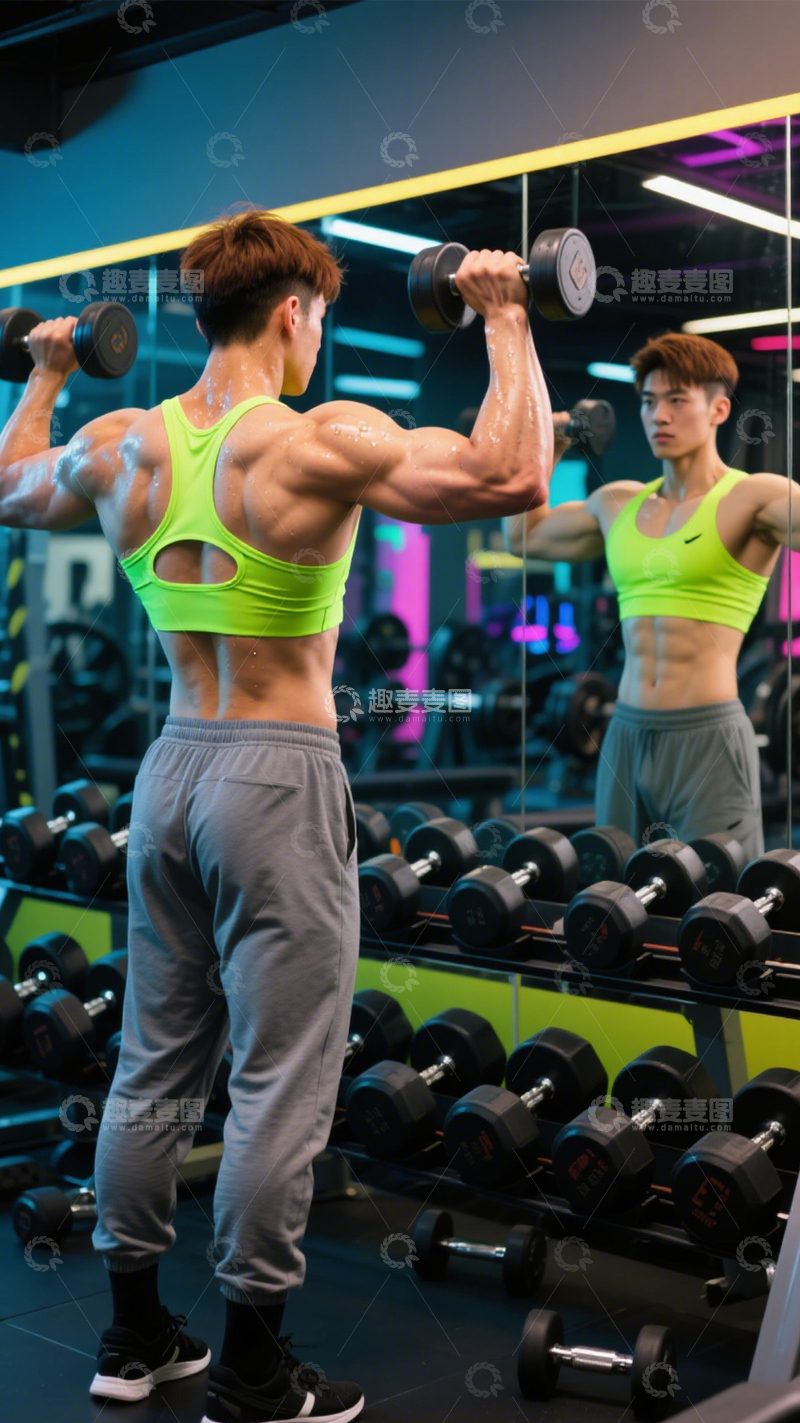 高清大图下载【趣麦麦图】荧光健身衣时尚搭2
