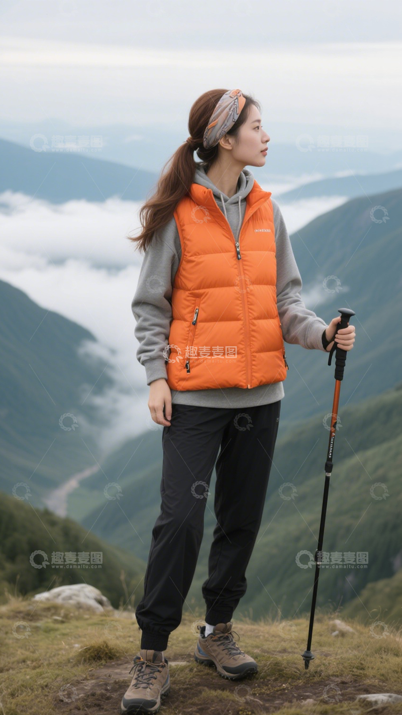 高清大图下载【趣麦麦图】羽绒马甲户外搭