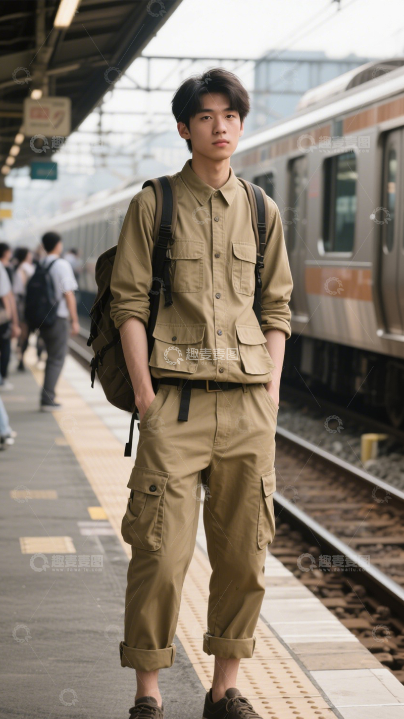 高清大图下载【趣麦麦图】工装套装户外搭2