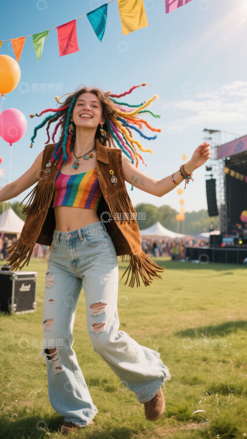 高清大图下载【趣麦麦图】流苏马甲复古潮2