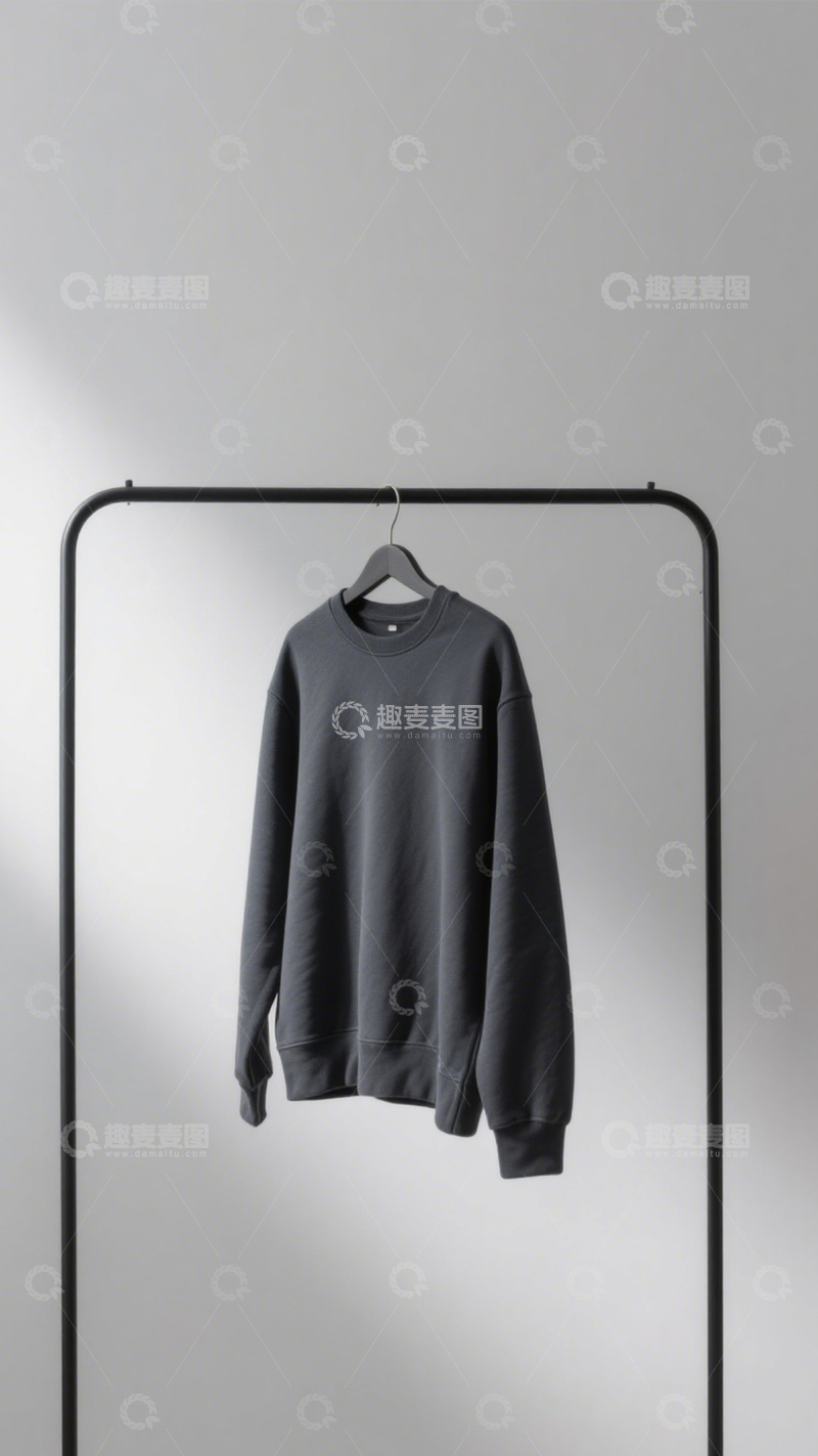 高清大图下载【趣麦麦图】深灰卫衣简约风2