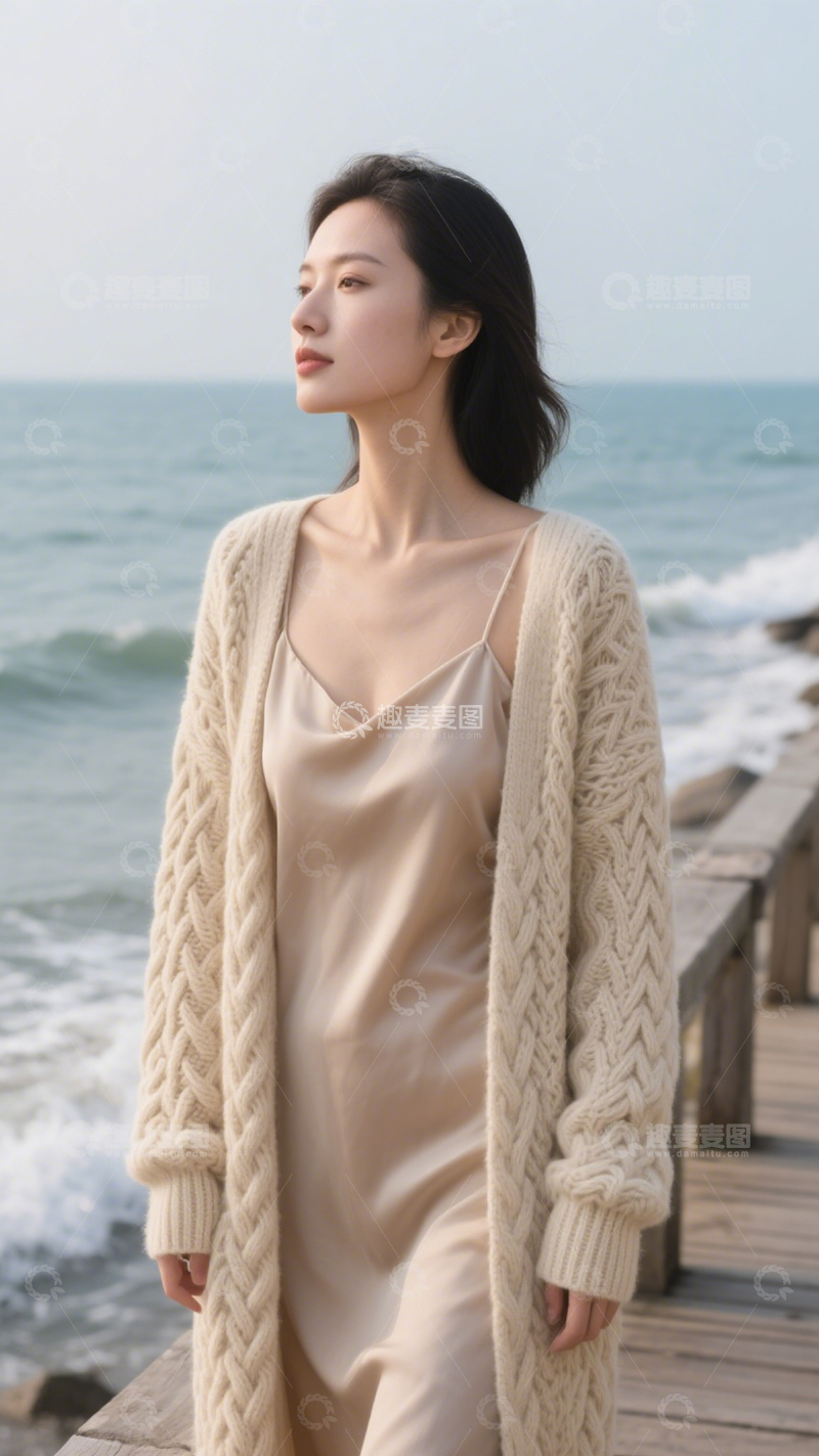 高清大图下载【趣麦麦图】针织开衫温柔风1