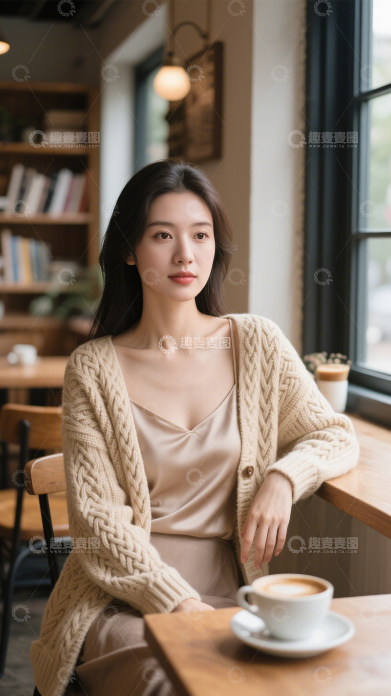 高清大图下载【趣麦麦图】针织开衫温柔风2