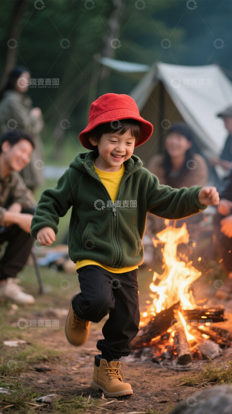 高清大图下载【趣麦麦图】摇粒绒外套亲子搭