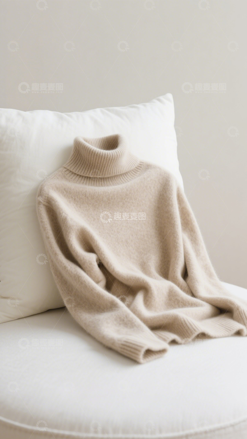 高清大图下载【趣麦麦图】高领毛衣简约风3