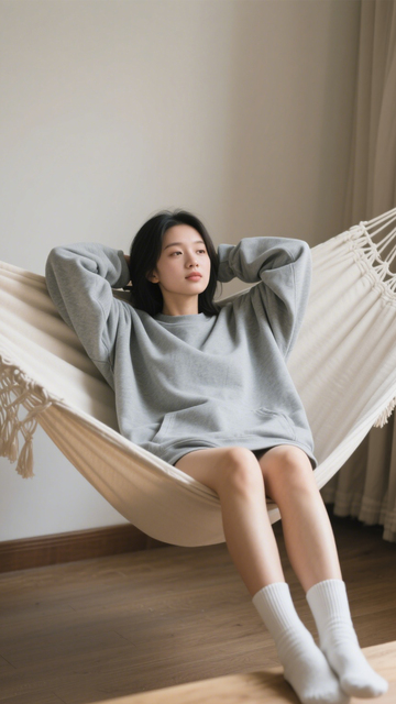 灰色卫衣慵懒风2