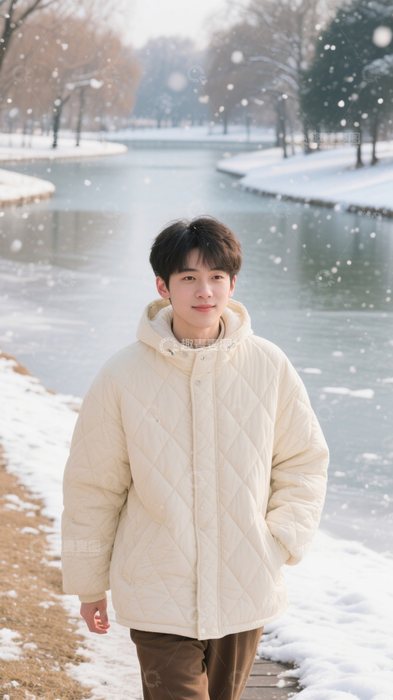 高清大图下载【趣麦麦图】菱格棉服学院风