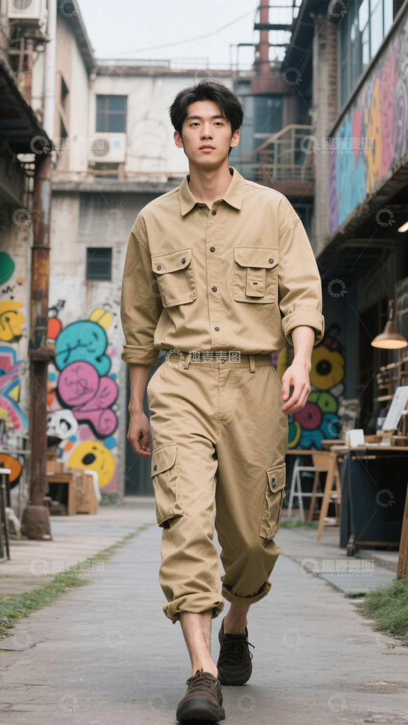 高清大图下载【趣麦麦图】工装套装户外搭