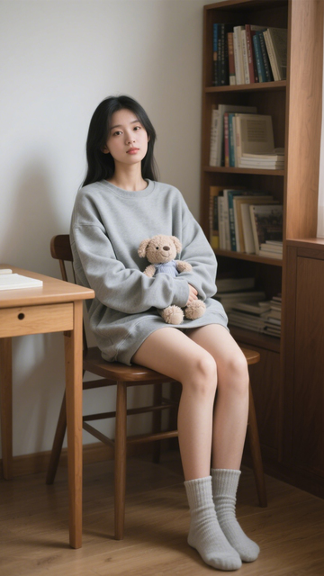 灰色卫衣慵懒风1