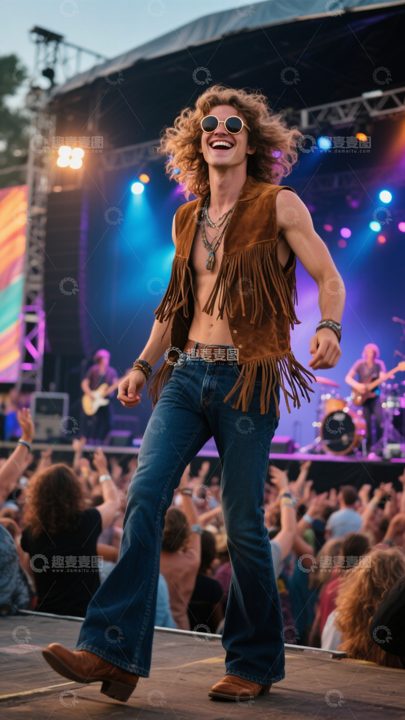 高清大图下载【趣麦麦图】流苏马甲复古潮