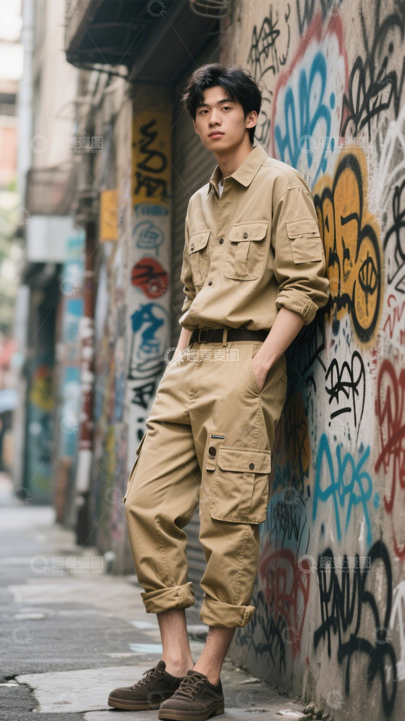 高清大图下载【趣麦麦图】工装套装户外搭1