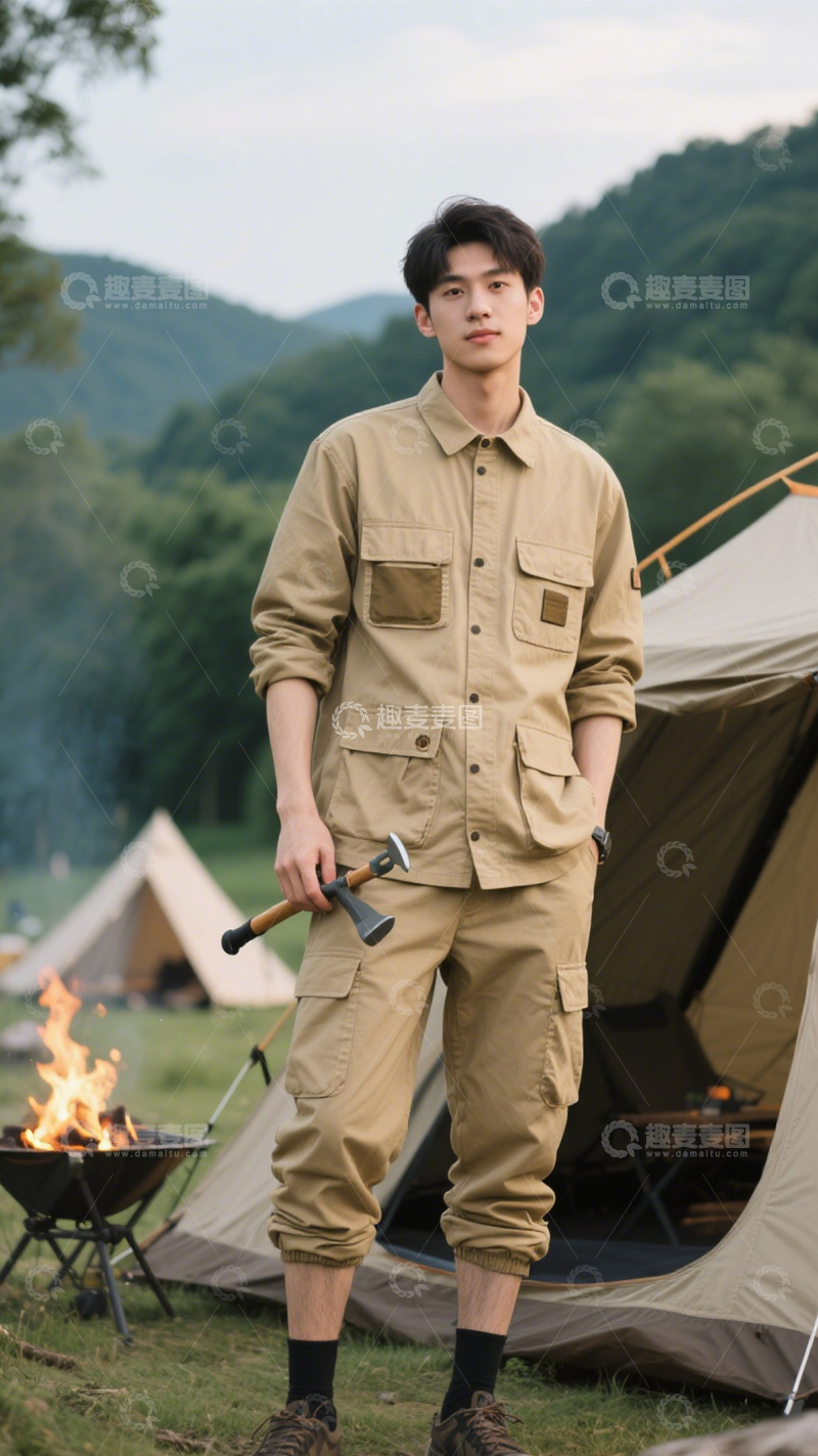 高清大图下载【趣麦麦图】工装套装户外搭3