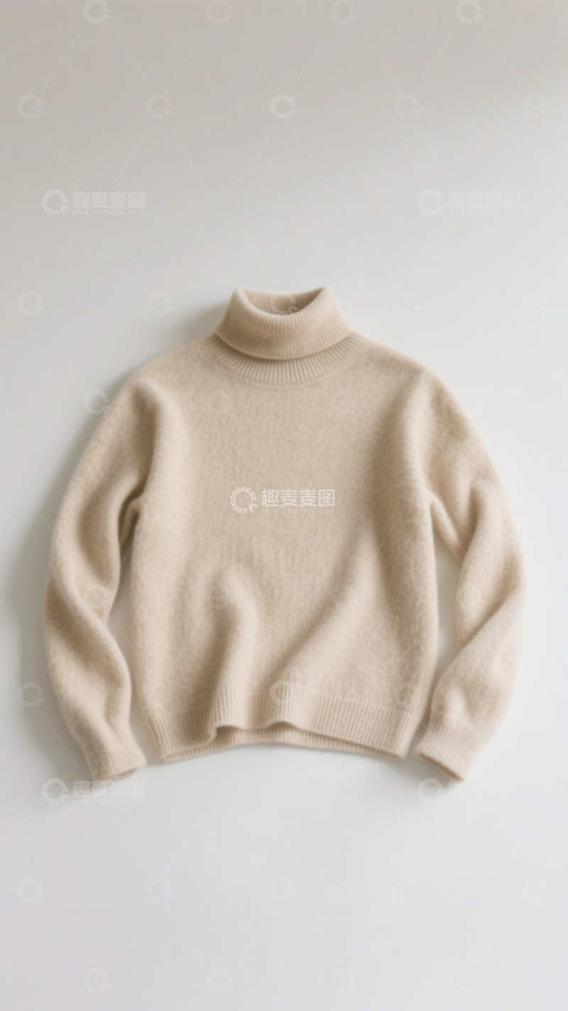 高清大图下载【趣麦麦图】高领毛衣简约风1