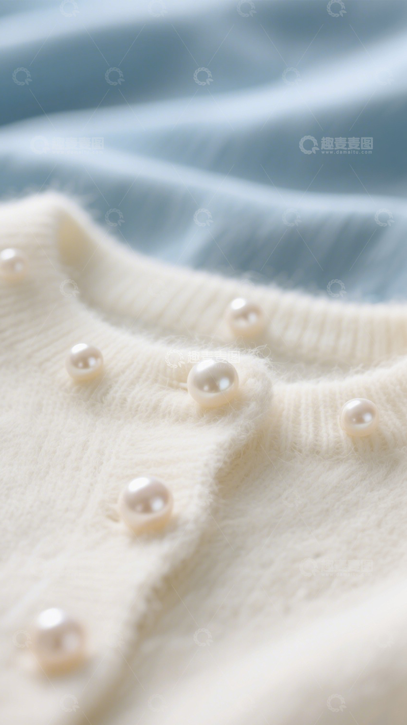 高清大图下载【趣麦麦图】珍珠扣针织温柔风1