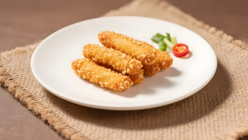 香脆炸物的精致摆盘