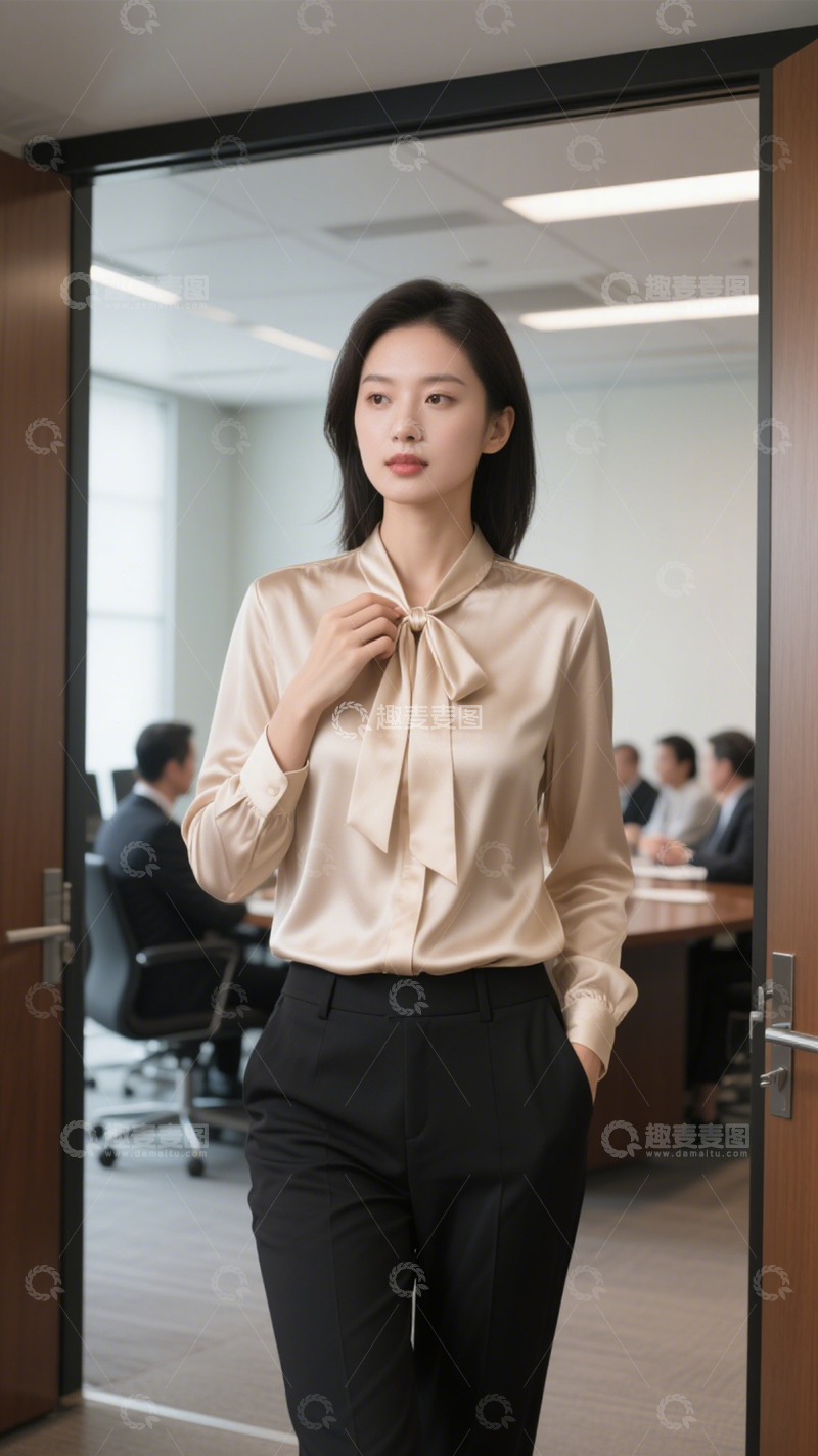 高清大图下载【趣麦麦图】领结衬衫职场范3