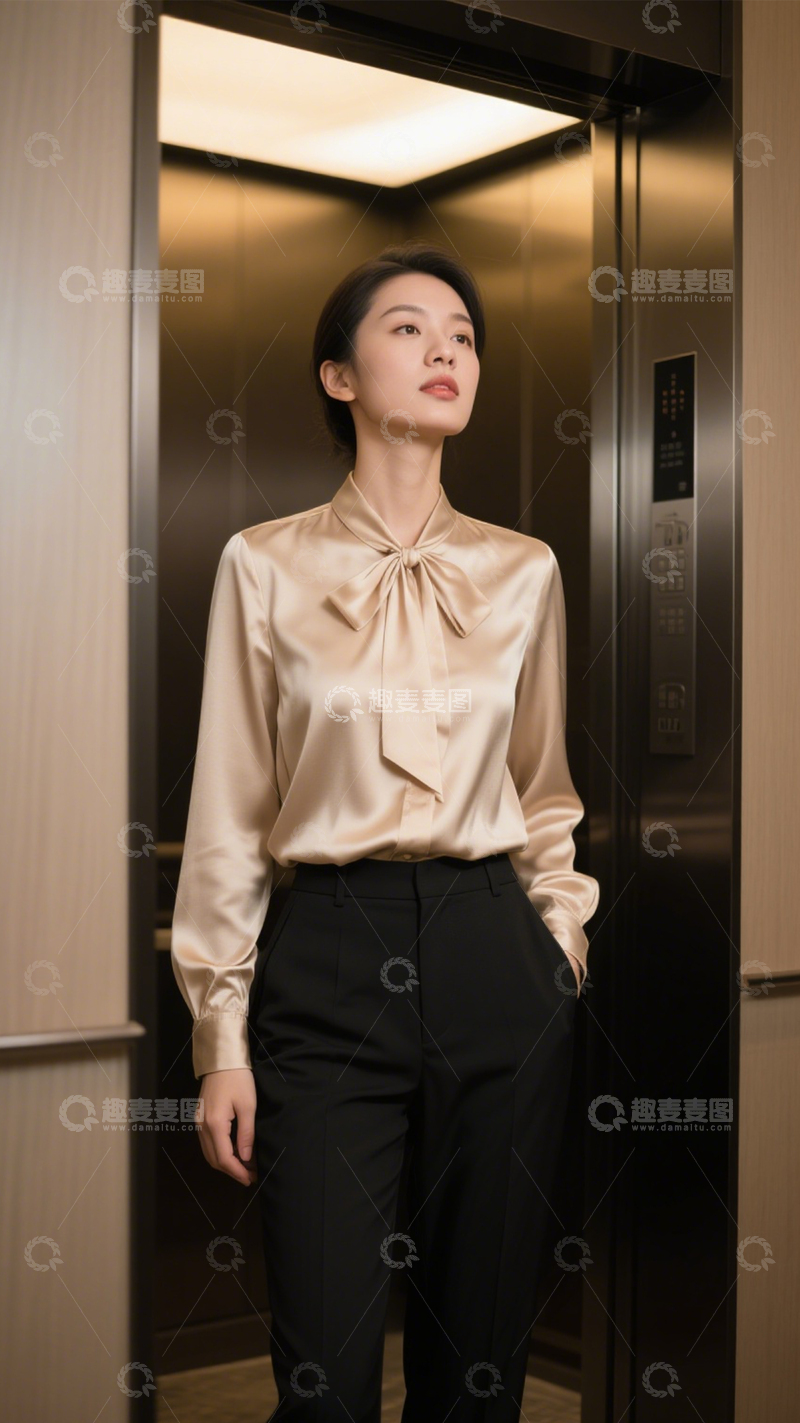 高清大图下载【趣麦麦图】领结衬衫职场范2