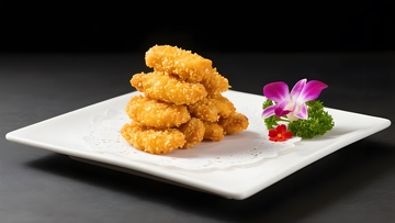 香酥炸鸡块精致摆盘